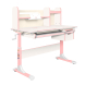 Комплект Anatomica Genius парта + кресло + надстройка + выдвижной ящик + подставка для книг белый/розовый с розовым креслом Robin