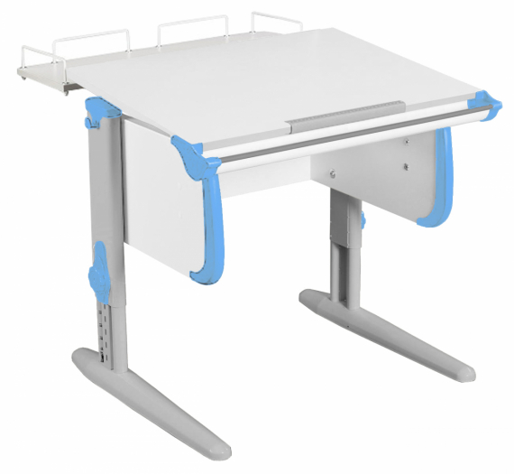 Парта Дэми  СУТ-24-01 75см с задней приставкой белый/ниагара/серые ноги