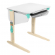 Парта Дэми СУТ.44 с лотком белый/аквамарин/бежевый каркас